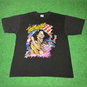 Vintage Ted Nugent 90s Rock Concert Caricature Annual Bash Winterland XL T Shirt